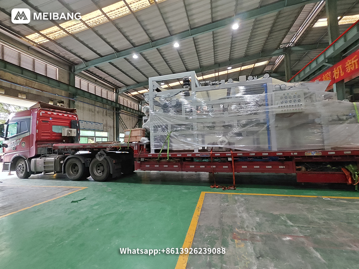 Coconut coir desalination and dehydration machine loaded and shipped